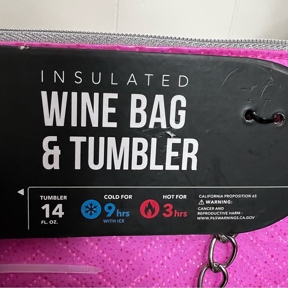 Insulated Wine bag & tumbler pink great gift - Picture 4 of 9